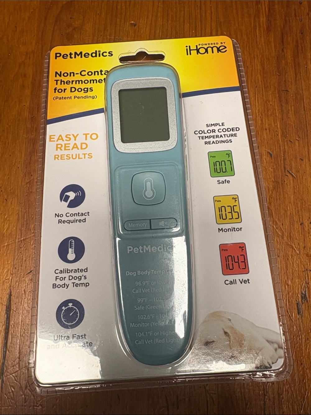 iHome PetMedics Teal Non-Contact Dog Thermometer
